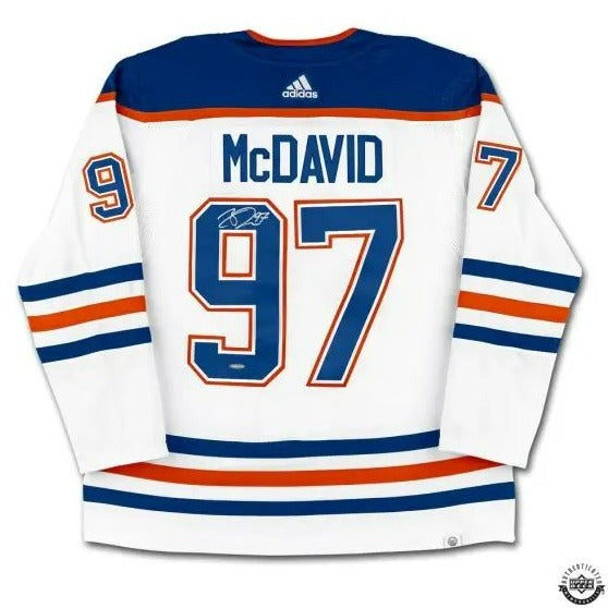 Connor McDavid Edmonton Oilers Signed White/Away (2022 - present) adidas Jersey