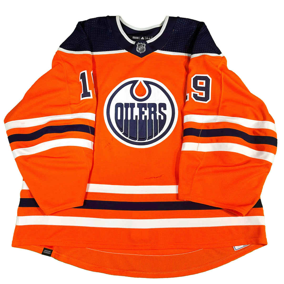 Mikko Koskinen Edmonton Oilers Game Worn Jersey - 2021-22 Orange Set #3 - U05430