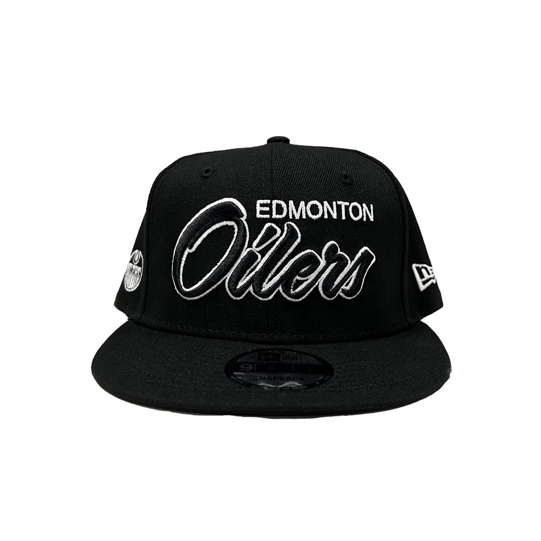 Edmonton Oilers New Era Black Script 9FIFTY Snapback Hat