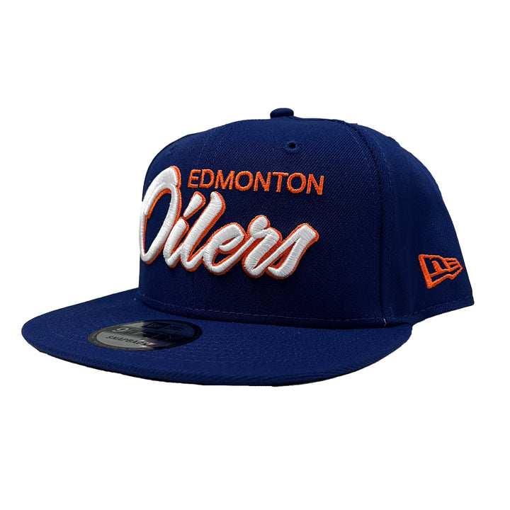 Edmonton Oilers New Era Royal Script 9FIFTY Snapback Hat