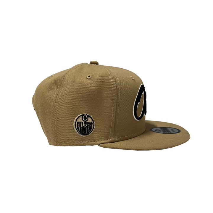 Edmonton Oilers New Era Khaki Script 9FIFTY Snapback Hat