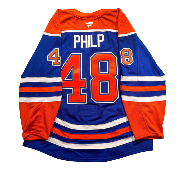 Noah Philp Edmonton Oilers Game Issued Jersey - 2025-26 Royal Blue Set #2 - D00397