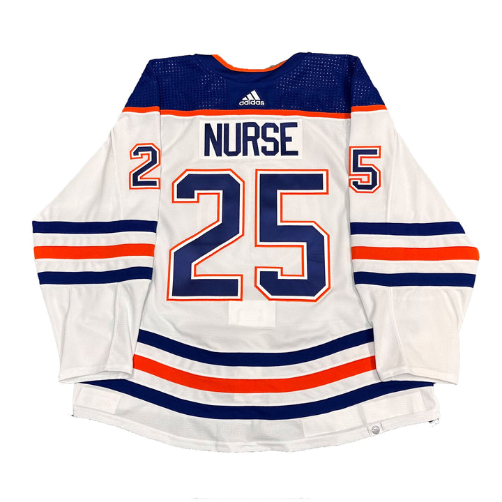 Darnell Nurse Edmonton Oilers Game Worn Jersey - 2023-24 White Set #1 - B00043