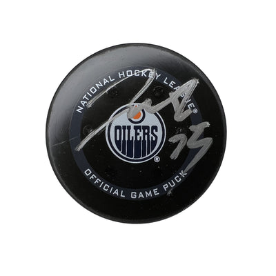 Darnell Nurse Edmonton Oilers Autographed Goal Puck - Apr. 1/2022 vs St. Louis Blues #18443