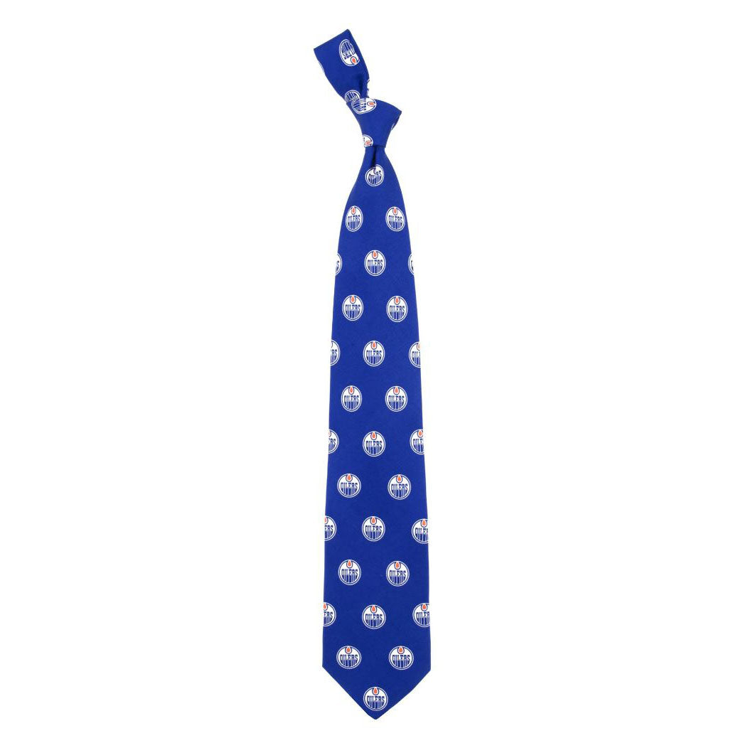 Edmonton Oilers Royal Prep All Over Logo Tie