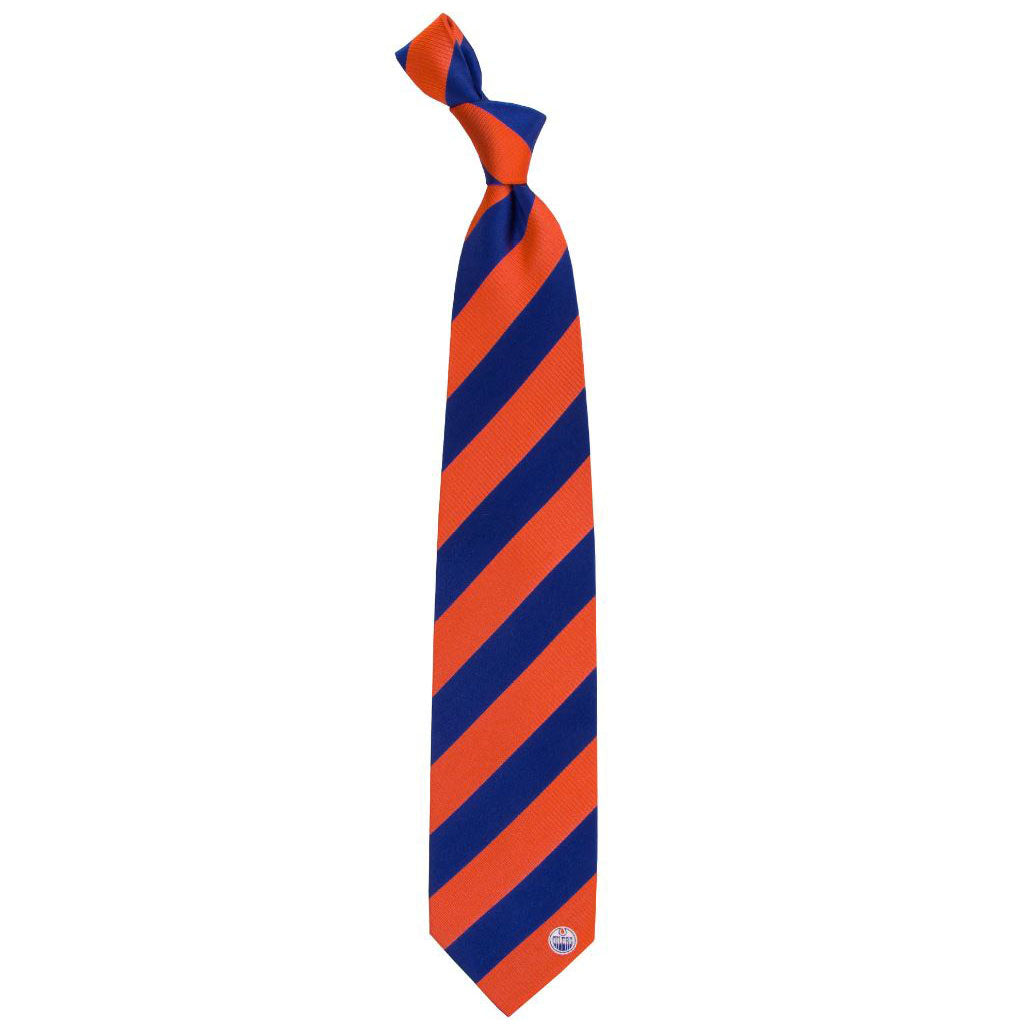 Edmonton Oilers Royal & Orange Regiment Stripe Tie
