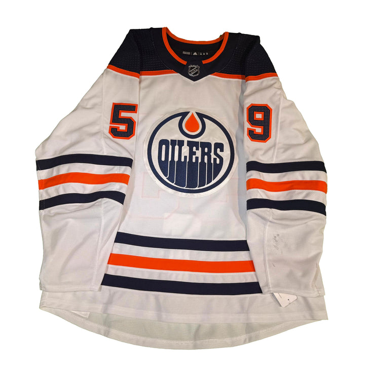 Ostap Safin Edmonton Oilers Game Worn Jersey - 2019-20 White Set #1 **NO LOA