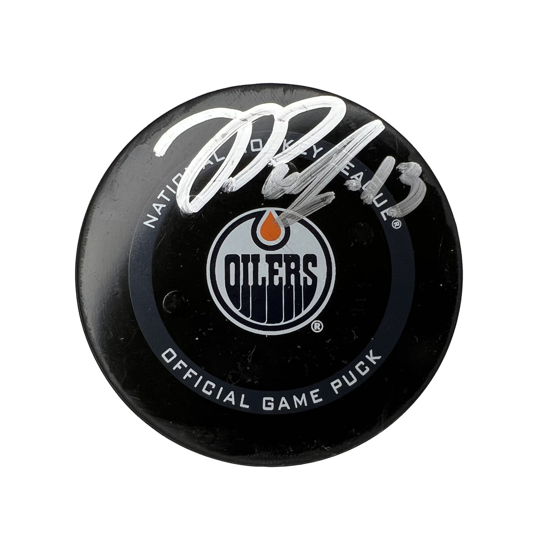 Jesse Puljujarvi Edmonton Oilers Autographed Goal Puck - Nov. 5/2021 vs New York Rangers #18148