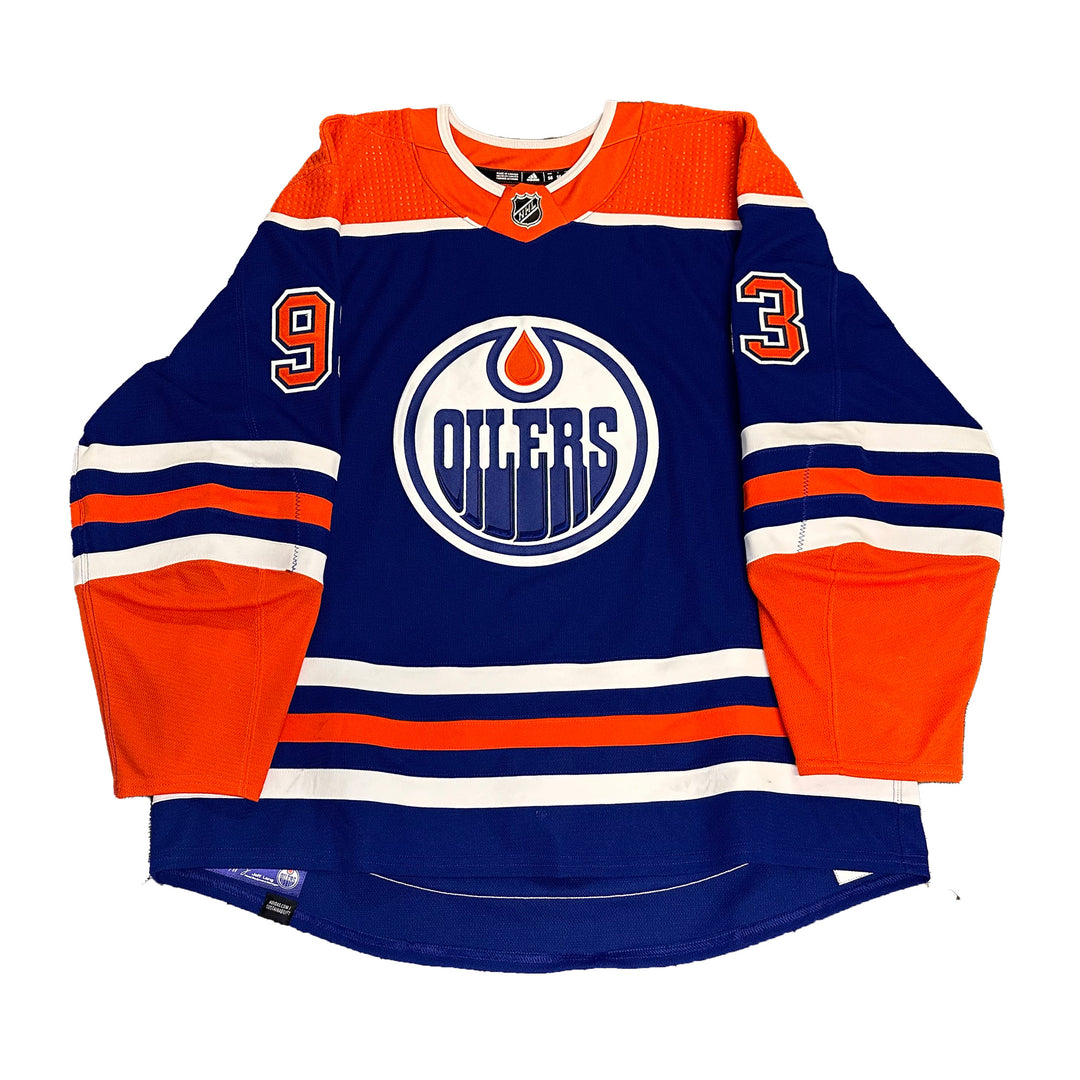 Ryan Nugent-Hopkins Edmonton Oilers Game Worn Jersey - 2023-24 Royal Blue Set #2 - B00277