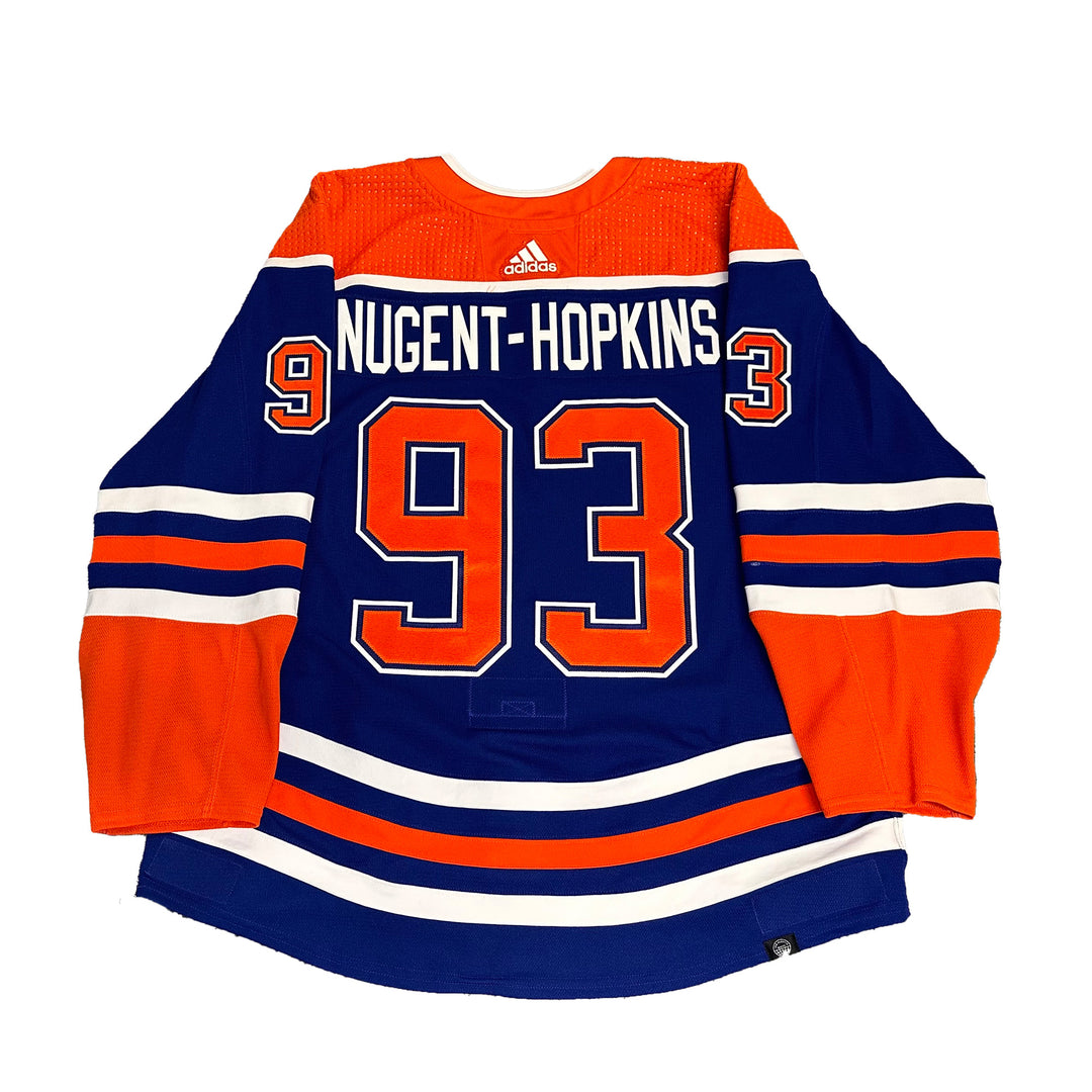 Ryan Nugent-Hopkins Edmonton Oilers Game Worn Jersey - 2023-24 Royal Blue Set #2 - B00277