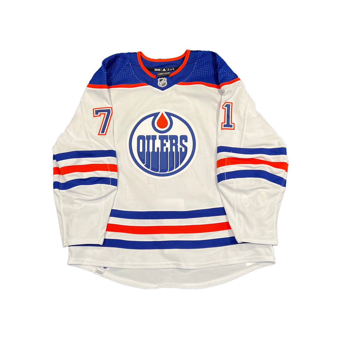 Ryan McLeod Edmonton Oilers Game Worn Jersey - 2022-23 White Set #3 - A00507