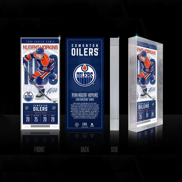 Ryan Nugent-Hopkins Edmonton Oilers 1,000 NHL Games Commemorative 2" x 6" Acrylic Art Block