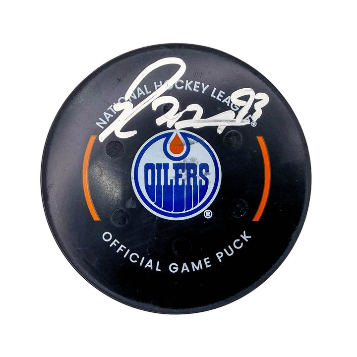 Ryan Nugent-Hopkins Edmonton Oilers Autographed Goal Puck - Dec. 31/2024 vs Utah Mammoth #24973