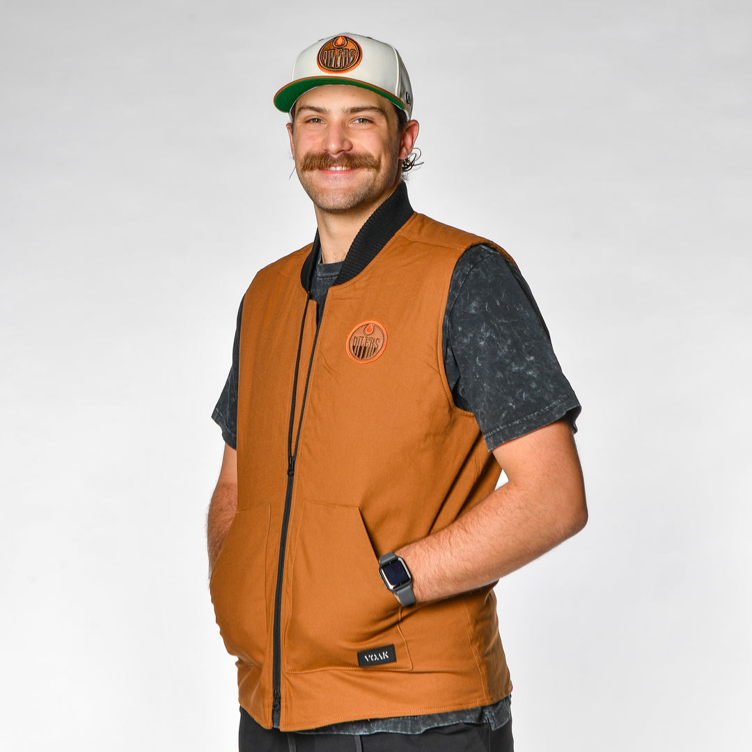 Edmonton Oilers VOAK Sportswear Brown Canvas Vest