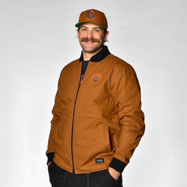Edmonton Oilers VOAK Sportswear Brown Field Jacket