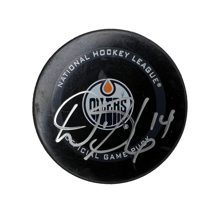 Devin Shore Autographed Edmonton Oilers Goal Puck - Mar. 20/2021 vs Winnipeg Jets