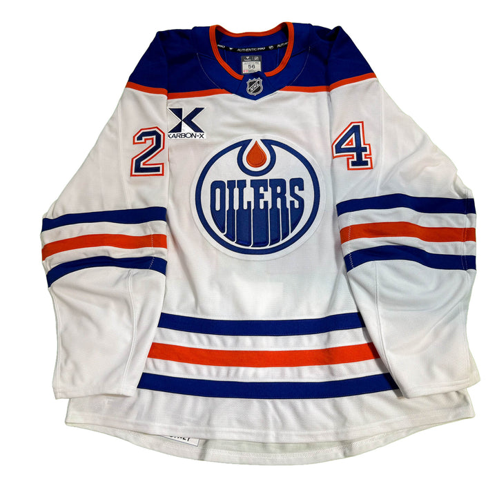 Spencer Stastney Edmonton Oilers Game Issued Jersey - 2025-26 Playoffs White Set #1 - D00631