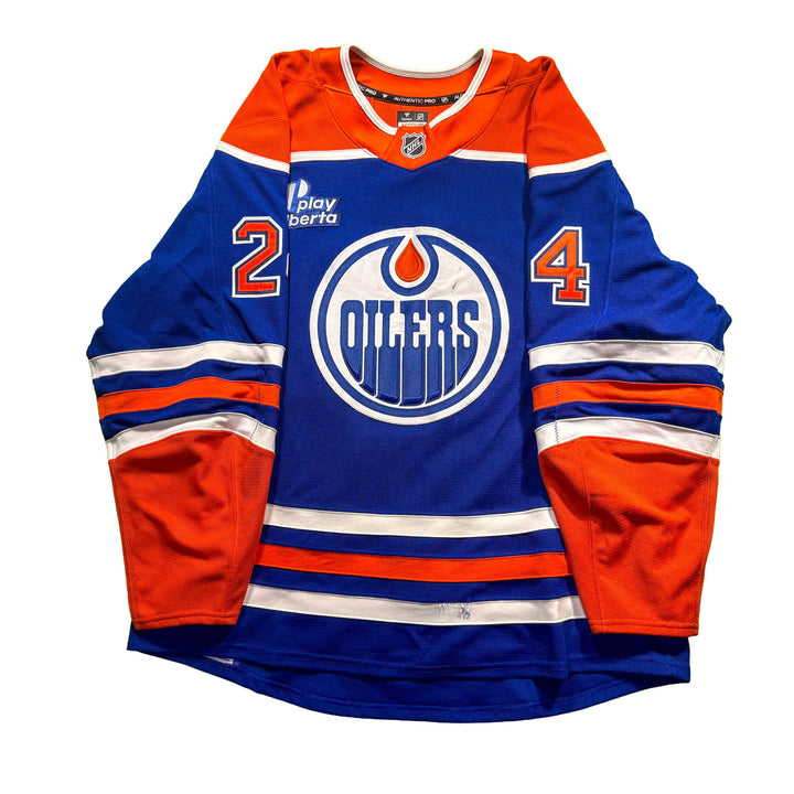 Spencer Stastney Edmonton Oilers Game Worn Jersey - 2025-26 Royal Blue Set #2 - D00386