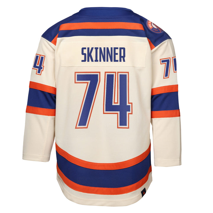 Stuart Skinner Edmonton Oilers Youth 2025-26 Cream Alternate Jersey