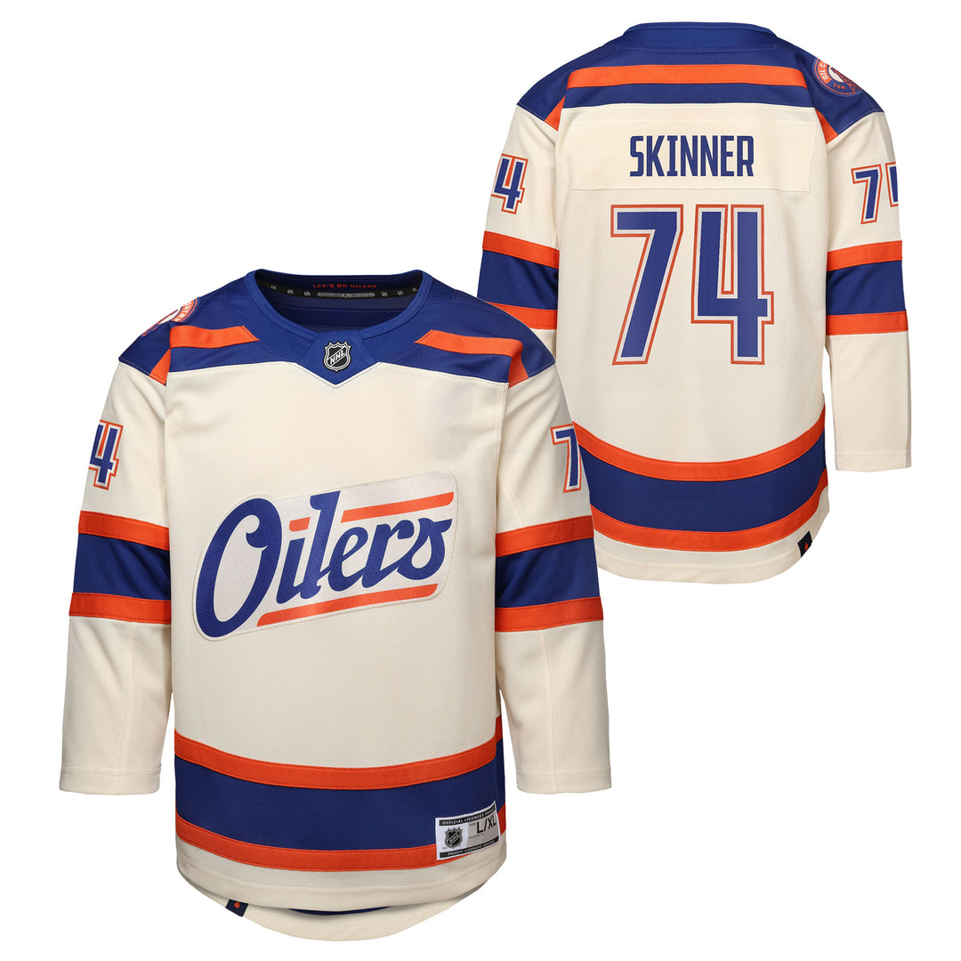 Stuart Skinner Edmonton Oilers Youth 2025-26 Cream Alternate Jersey