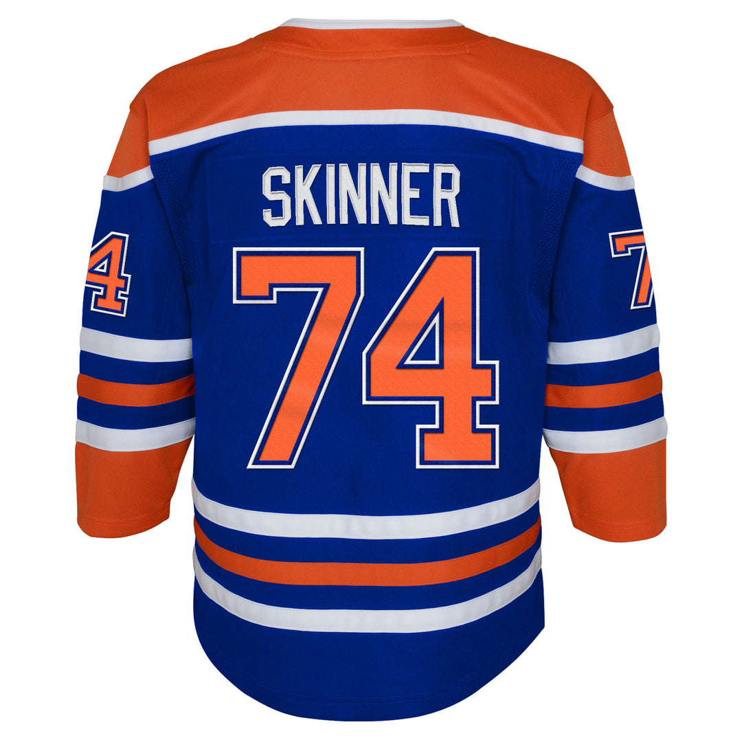 Stuart Skinner Edmonton Oilers Youth Royal Blue Home Jersey SM/MD Stuart Skinner Edmonton Oilers Youth Royal Blue Home Jersey SM/MD