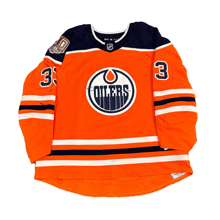 Cam Talbot Edmonton Oilers Game Worn Jersey - 2018-19 Orange Set #2 - R02204