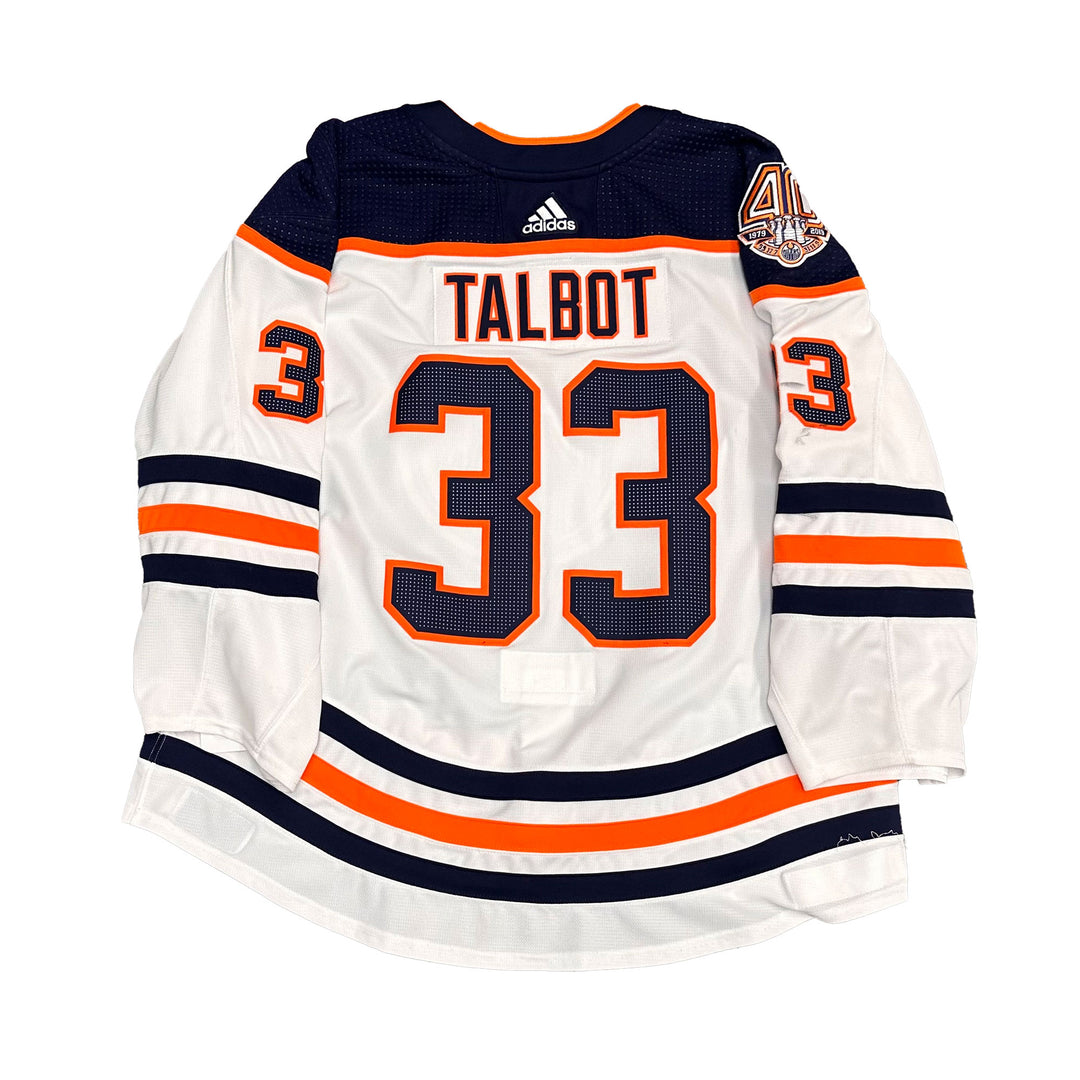 Cam Talbot Edmonton Oilers Game Worn Jersey - 2018-19 White Set #1 - R02043