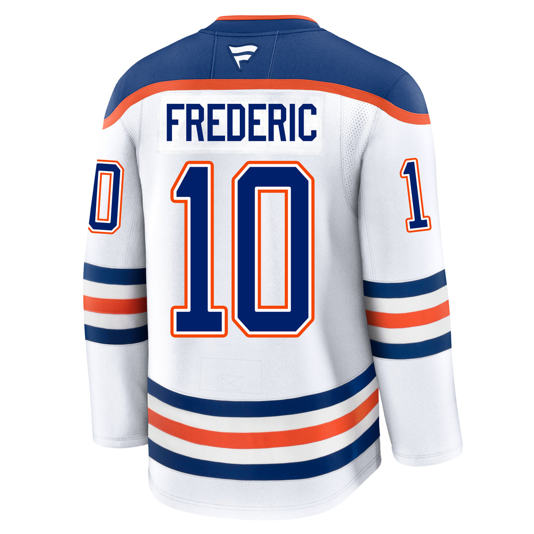 Trent Frederic Edmonton Oilers Fanatics Premium White Away Jersey