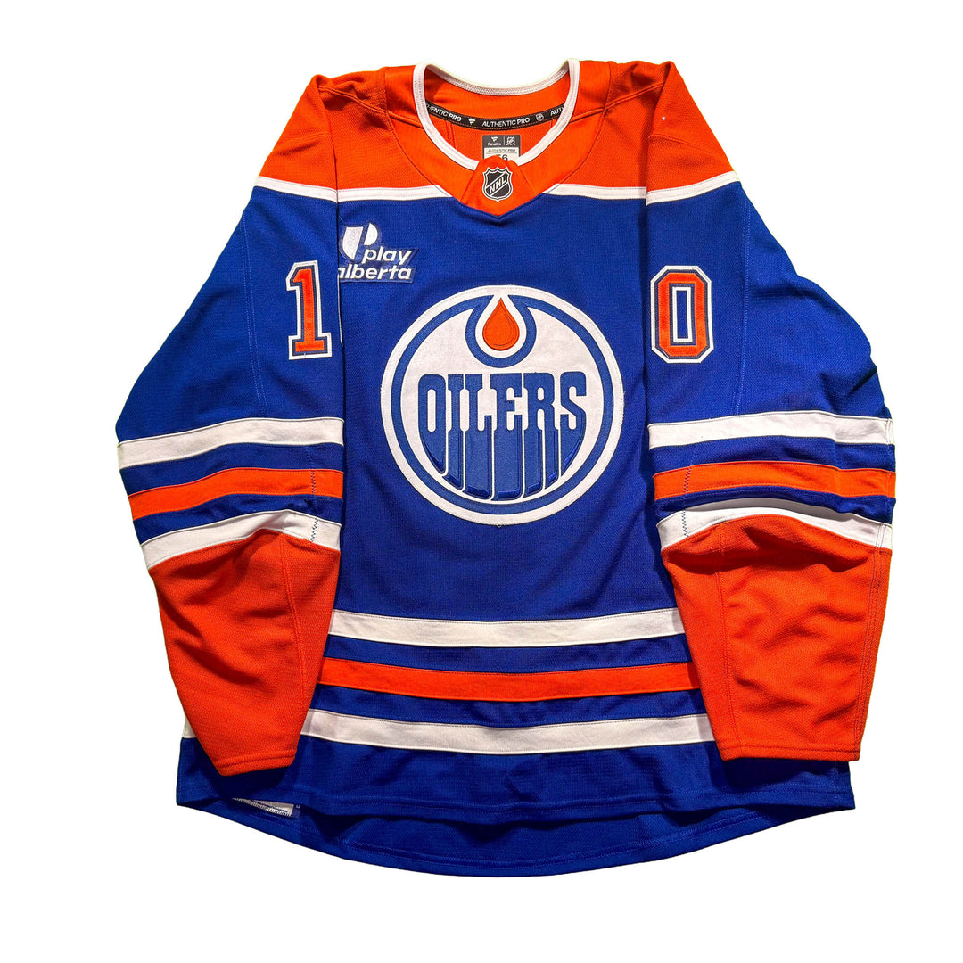 Trent Frederic Edmonton Oilers Game Worn Jersey - 2025-26 Royal Blue Set #2 - D00379