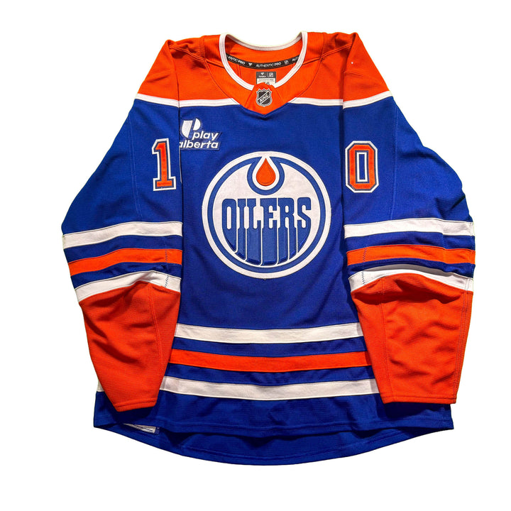 Trent Frederic Edmonton Oilers Game Worn Jersey - 2025-26 Royal Blue Set #2 - D00379