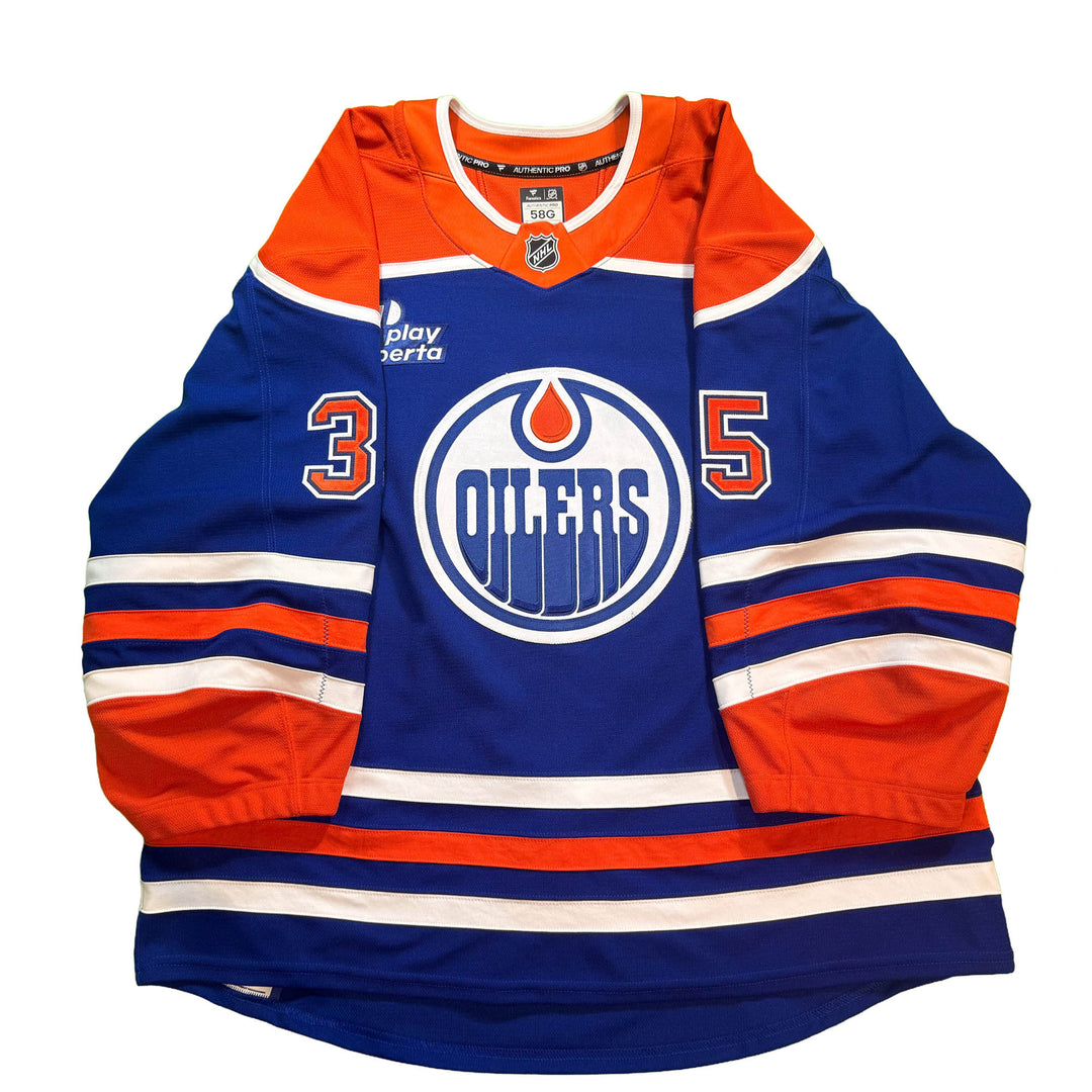 Tristan Jarry Edmonton Oilers Game Worn Jersey - 2025-26 Royal Blue Set #3A - D00511