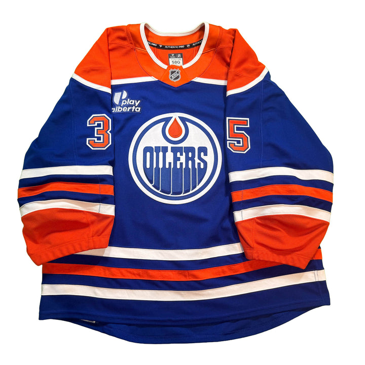 Tristan Jarry Edmonton Oilers Game Worn Jersey - 2025-26 Royal Blue Set #3C - D00513