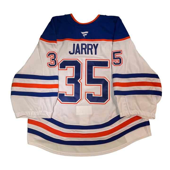 Tristan Jarry Edmonton Oilers Game Worn Jersey - 2025-26 White Set #2A - D00373