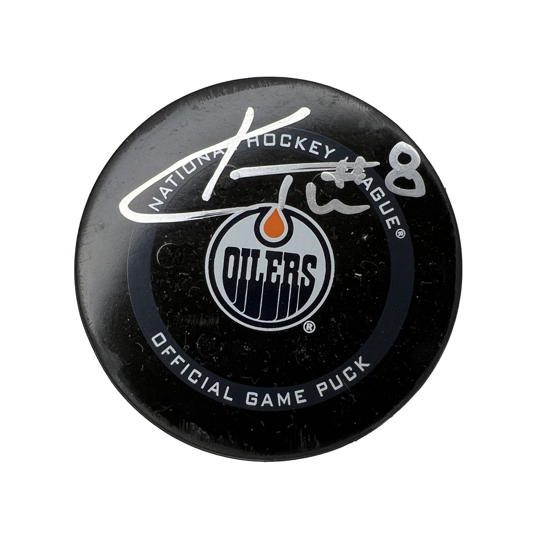 Kyle Turris Autographed Edmonton Oilers Game Used Puck - Nov. 20/2021 vs Chicago Blackhawks