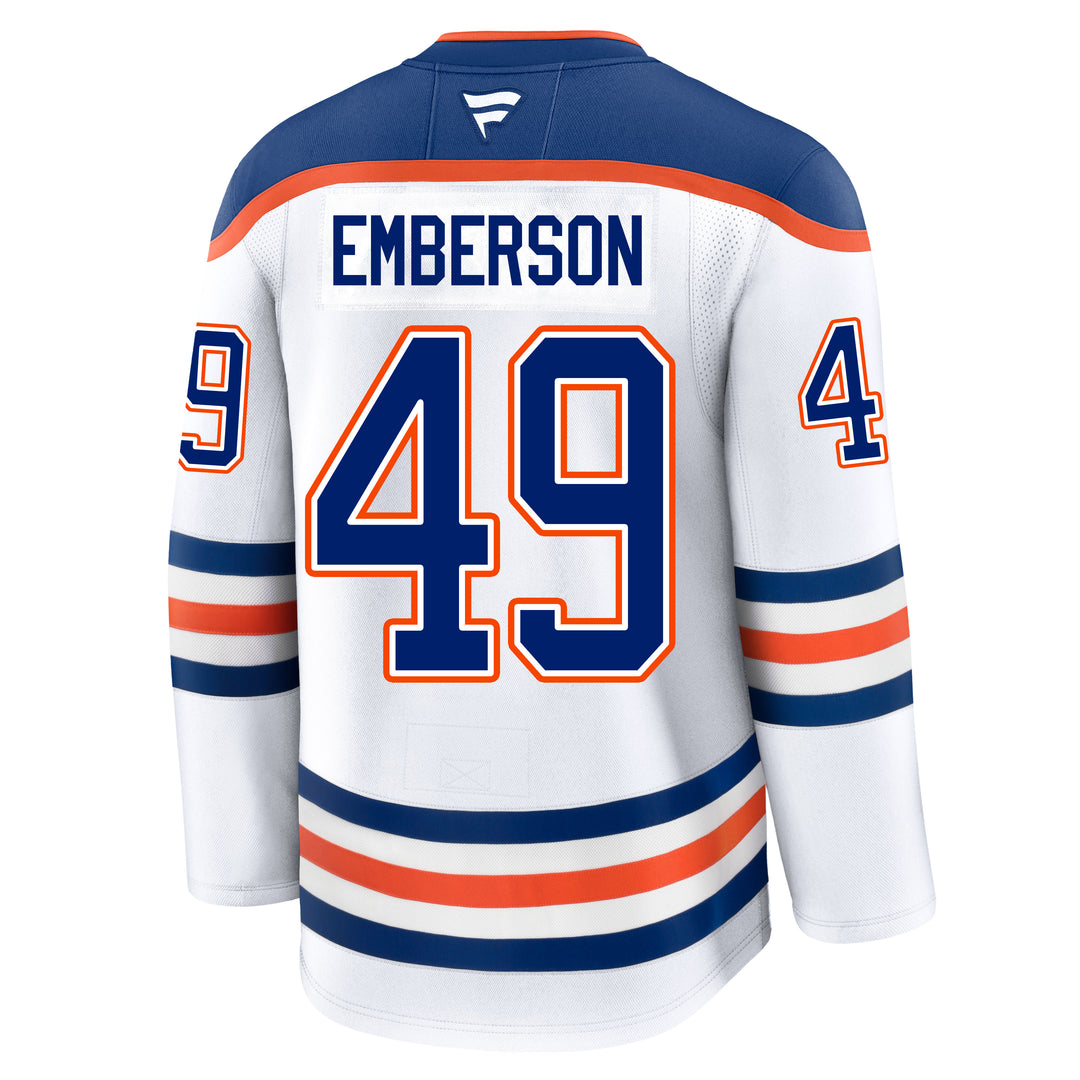 Ty Emberson Edmonton Oilers Fanatics Premium White Away Jersey
