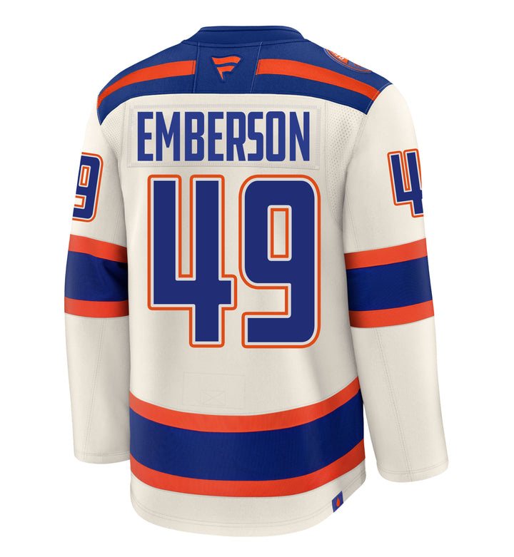 Ty Emberson Edmonton Oilers Fanatics Premium Cream Alternate Jersey
