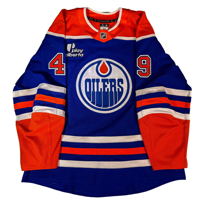Ty Emberson Edmonton Oilers Game Worn Jersey - 2025-26 Royal Blue Set #1 - D00143