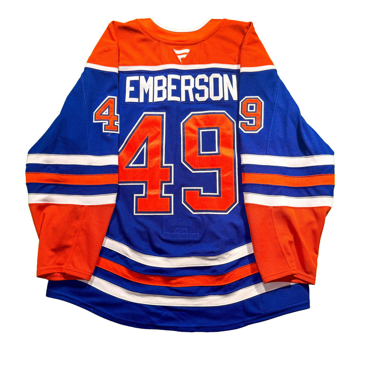 Ty Emberson Edmonton Oilers Game Worn Jersey - 2025-26 Royal Blue Set #2 - D00398