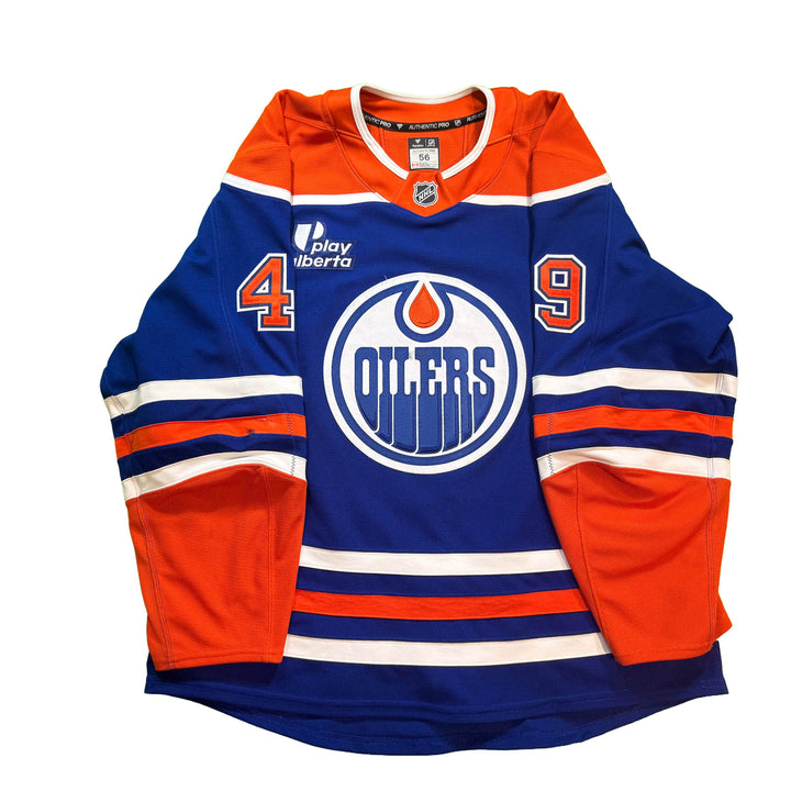 Ty Emberson Edmonton Oilers Game Worn Jersey - 2025-26 Royal Blue Set #3 - D00516