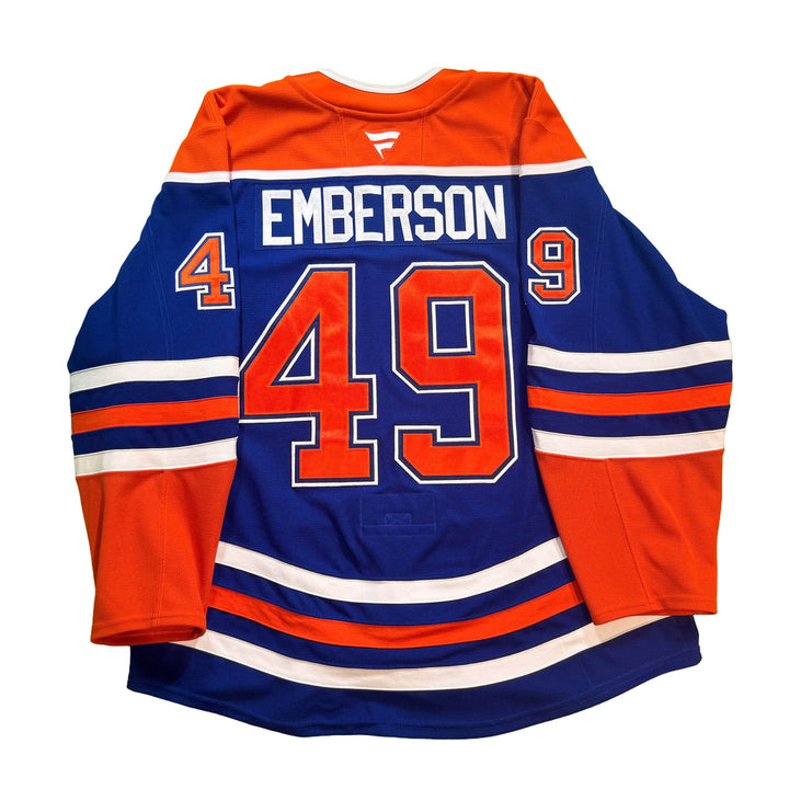 Ty Emberson Edmonton Oilers Game Worn Jersey - 2025-26 Royal Blue Set #3 - D00516