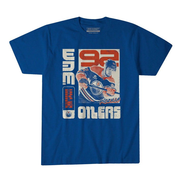 Vasily Podkolzin Edmonton Oilers "92" Blue T-Shirt