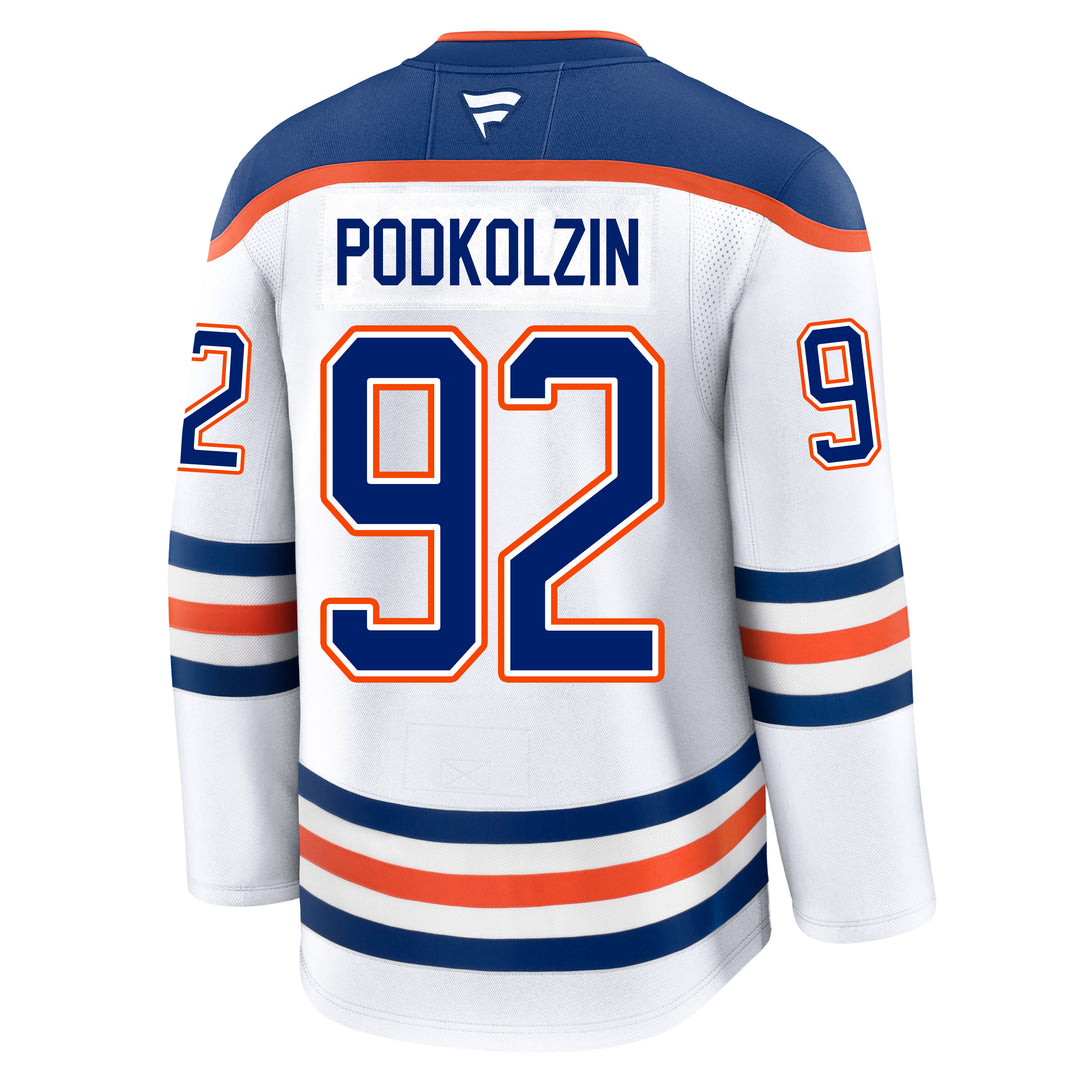 Vasily Podkolzin Edmonton Oilers Fanatics Premium White Away Jersey