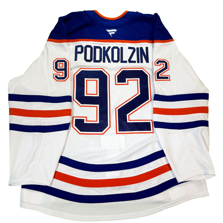 Vasily Podkolzin Edmonton Oilers Game Worn Jersey - 2024-25 White Set #3 - C00373