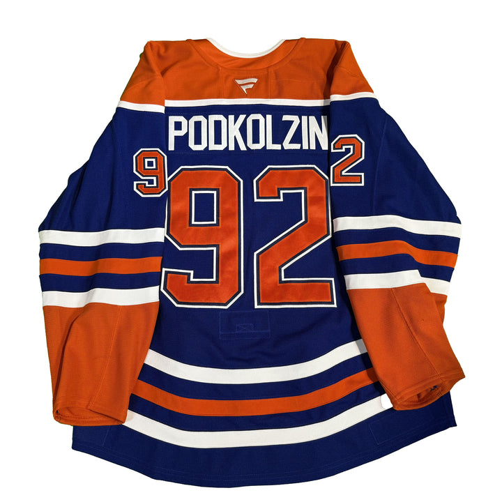 Vasily Podkolzin Edmonton Oilers Game Worn Jersey - 2024-25 Playoffs Royal Blue Set #1 - C00413