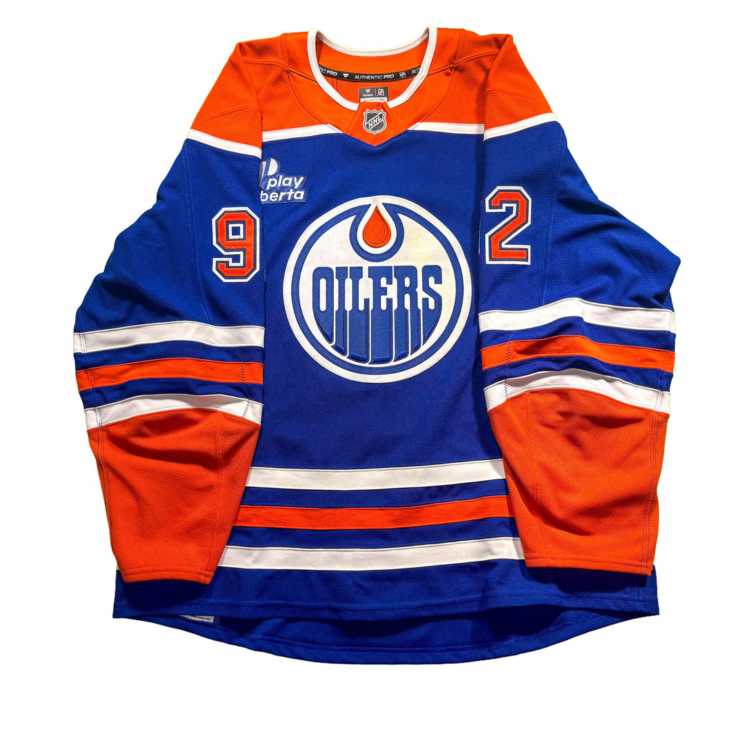 Vasily Podkolzin Edmonton Oilers Game Worn Jersey - 2025-26 Royal Blue Set #2 - D00403