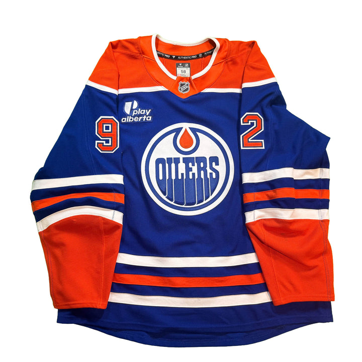 Vasily Podkolzin Edmonton Oilers Game Worn Jersey - 2025-26 Royal Blue Set #3 - D00519