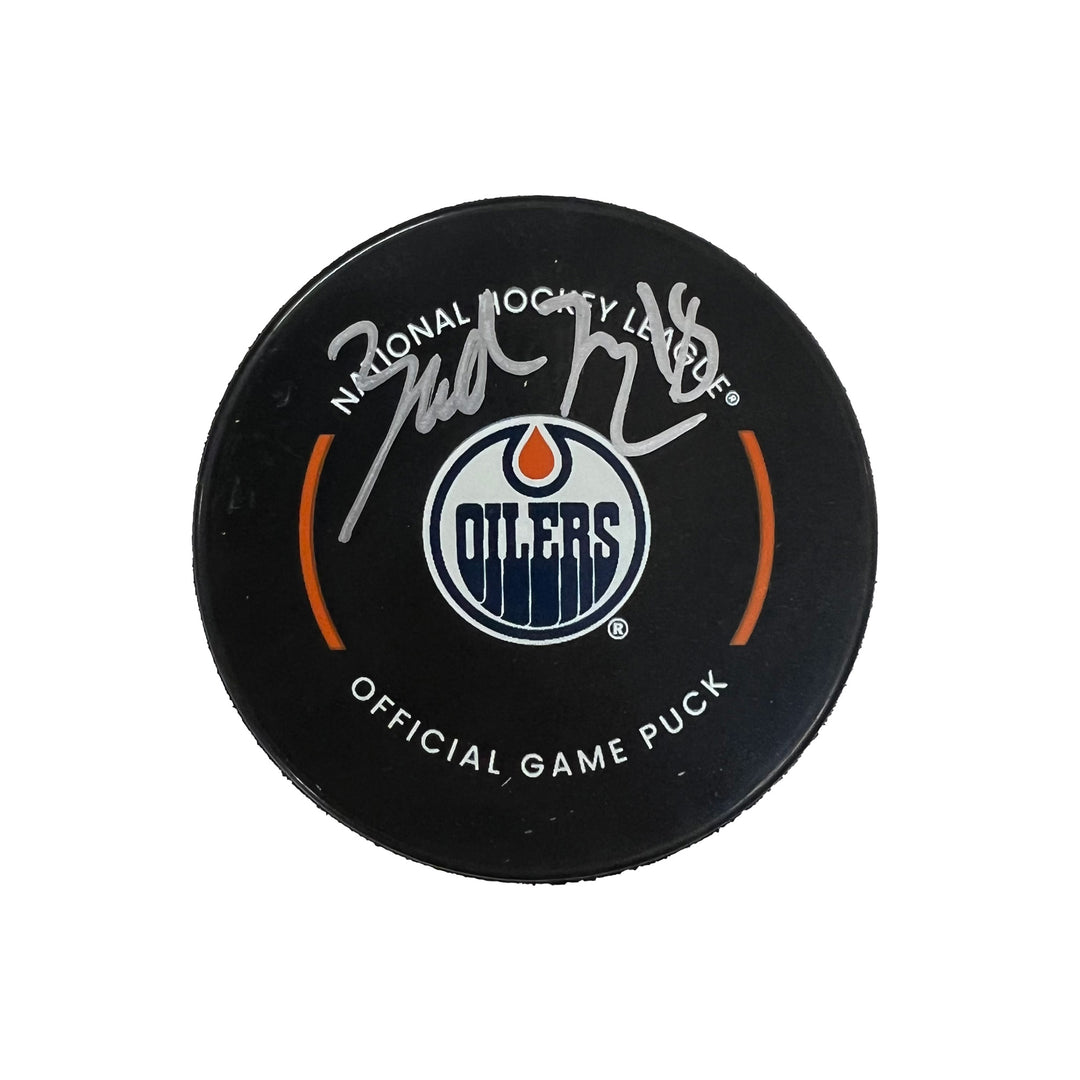 Zach Hyman Edmonton Oilers Signed 2023-24 Official Game Puck