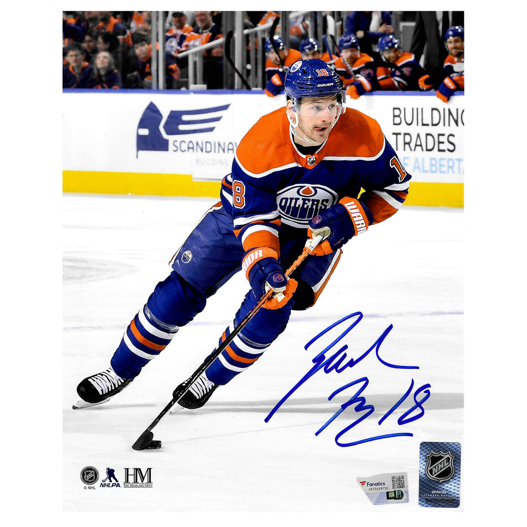 Zach Hyman Edmonton Oilers Signed "Royal Jersey" 8x10 Photo
