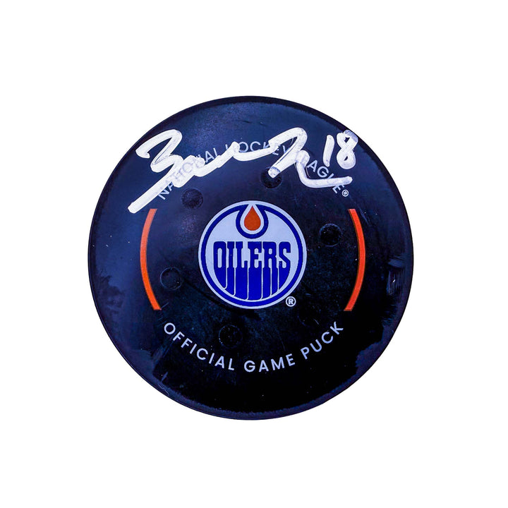 Zach Hyman Edmonton Oilers Autographed Goal Puck - Dec. 7/2024 vs St. Louis Blues #24937