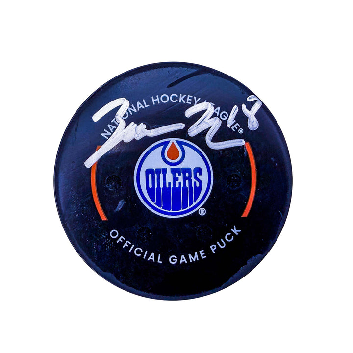 Zach Hyman Edmonton Oilers Autographed Goal Puck - Jan. 23/2025 vs Vancouver Canucks #24989